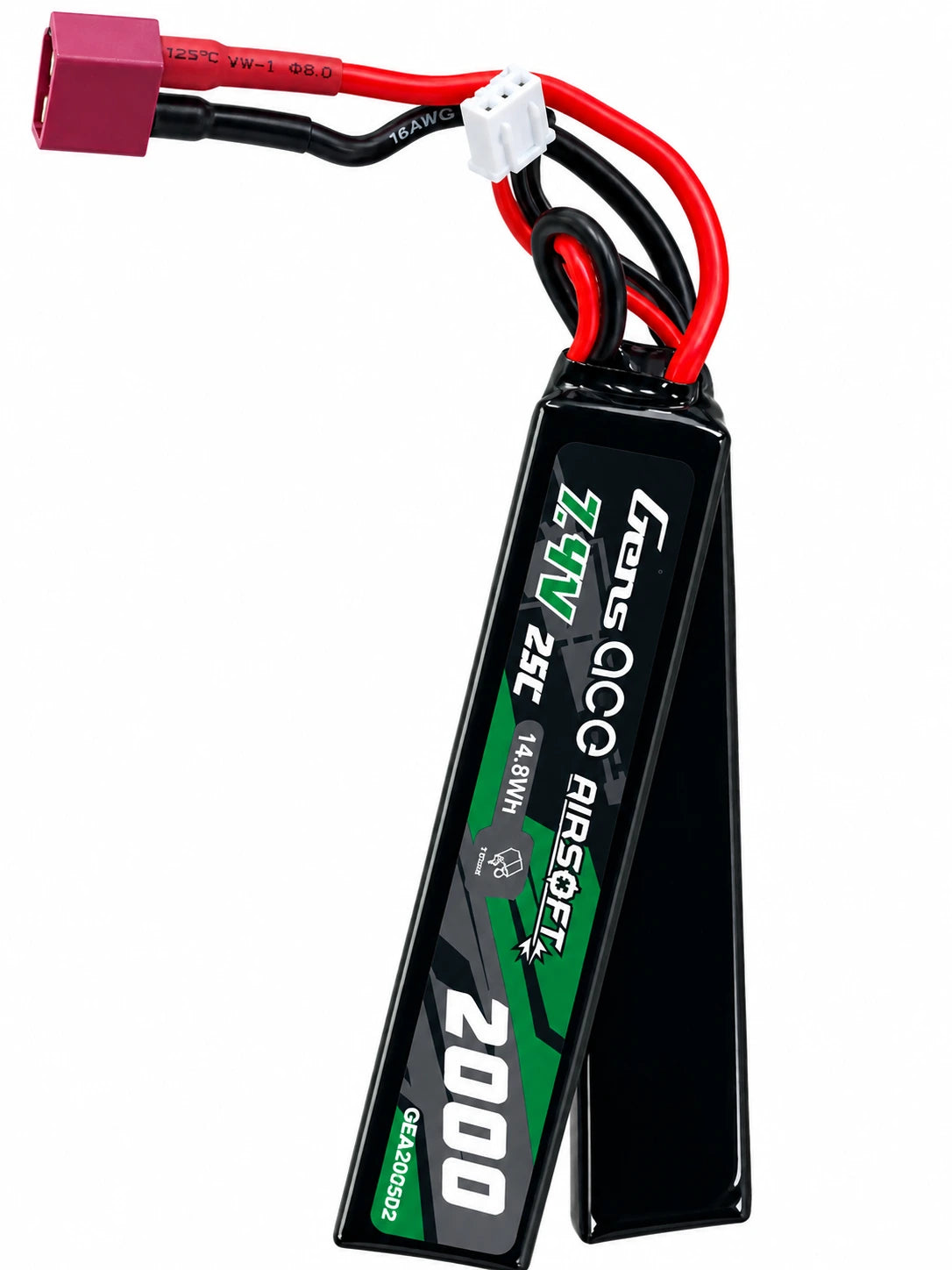 Battery Li-Po 7.4V 2000mAh 25C 106x20x10mm (2x) - DeanT